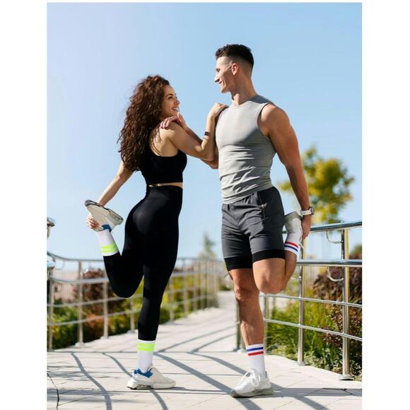 Airacker Athletic Socks Calf Performance Cushioned Breathable Crew 6 Pairs S6 - Picture 5 of 8